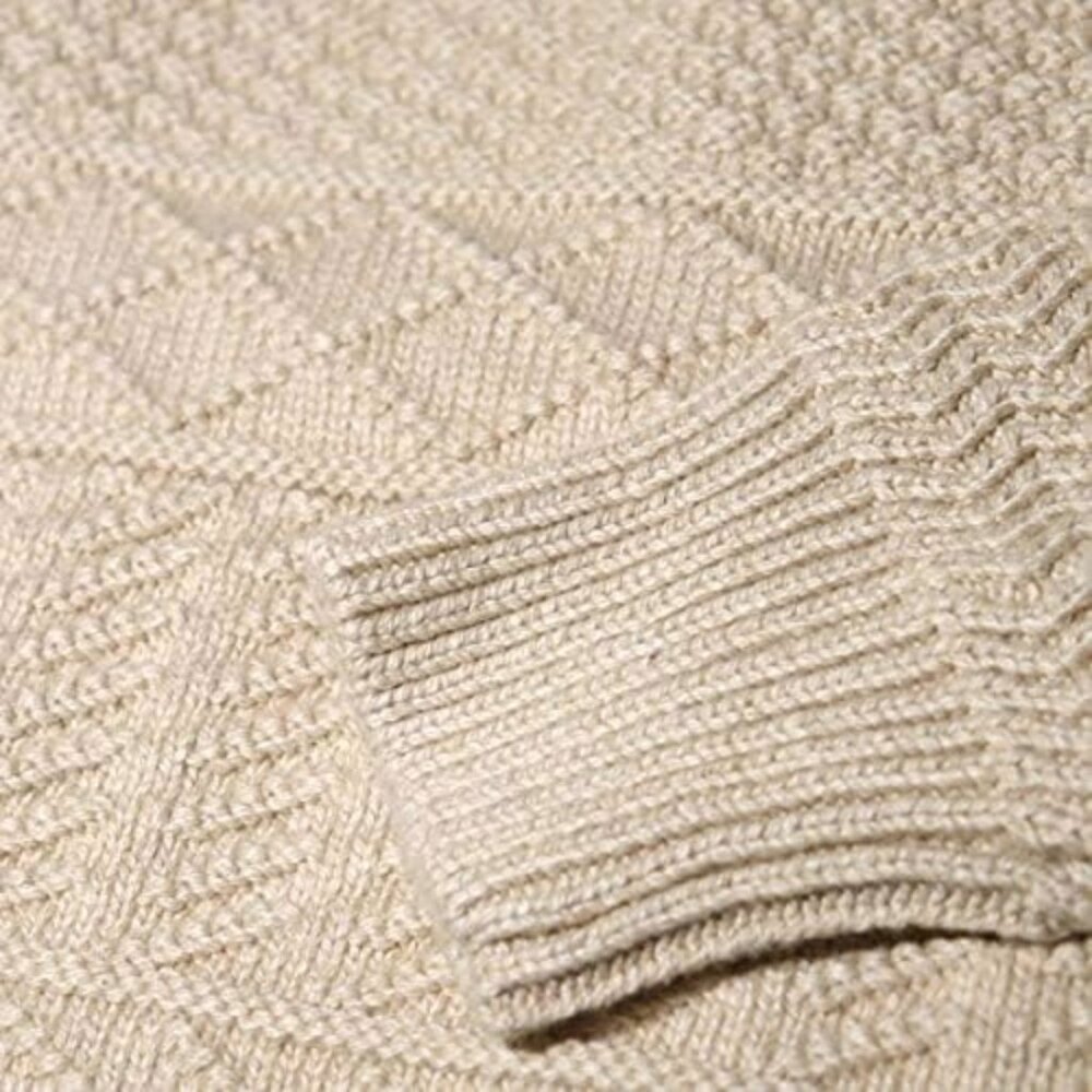 NWT J.CREW Men's Cream Cotton Sweater in Combination Guernsey Stitch Sz M - Picture 4 of 8